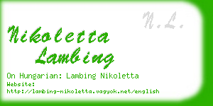 nikoletta lambing business card